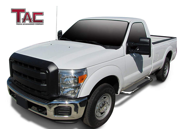 TAC 3" Stainless Steel Side Steps Compatible with 1999-2016 Ford F250/F350/F450/F550 Super Duty Regular Cab| Running Boards| Side Bars| Step Rails| Nerf Bars| Rocker Slider| Pickup Truck Accessories (2 PCS)