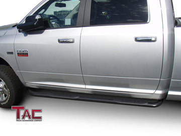 TAC 3" Gloss Black Side Steps Compatible with 2009-2018 Ram 1500 Crew Cab| 2019-2024 Ram 1500 Classic| 2010-2026 Ram 2500/3500/4500/5500 Crew Cab(Incl. Chassis Cab Diesel models)| Running Boards| Side Bars| Step Rails| Nerf Bars| Accessories (2 PCS) - 0
