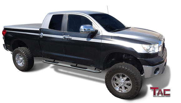 TAC 3" Stainless Steel Side Steps Compatible with 2007-2021 Toyota Tundra Double Cab| Running Boards| Side Bars| Step Rails| Nerf Bars| Rocker Slider| Pickup Truck Accessories (2 PCS)