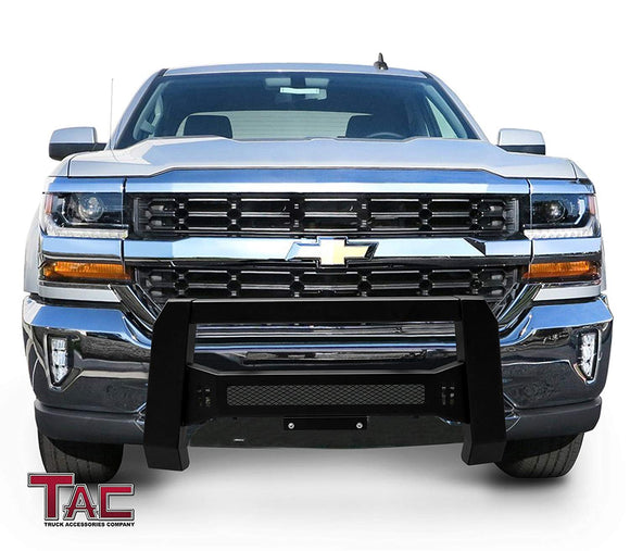 TAC Predator Modular Bull Bar Mesh Version For 2007-2018 Silverado/Sierra 1500|2019 Silverado 1500 LD|2019 Sierra 1500 Limited Truck Front Bumper Brush Grille Guard Nudge Bar