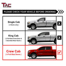 TAC 3" Gloss Black Side Steps Compatible with 2004-2024 Nissan Titan Crew Cab | 2016-2024 Nissan Titan XD Crew Cab| Running Boards| Side Bars| Step Rails| Nerf Bars| Rocker Slider| Pickup Truck Accessories (2 PCS)-4