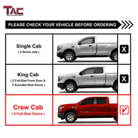 TAC Gloss Black 3" Side Steps For 2004-2024 Nissan Titan Crew Cab/ 2016-2024 Nissan Titan XD Crew Cab Truck | Running Boards | Nerf Bars | Side Bars