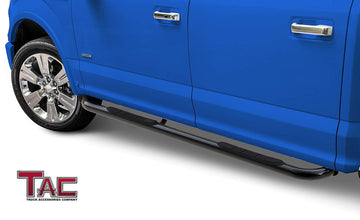 TAC 3" Side Steps Compatible with 2015-2026 Ford F150 Supercrew Cab| 2022-2026 Ford F150 Lightning EV Supercrew Cab|2017-2026 F250/F350/F450/F550 Super Duty Crew Cab| Running Boards| Side Bars| Step Rails| Nerf Bars| Pickup Truck Accessories (2 PCS) - 0