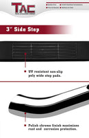 TAC 3" Stainless Steel Side Steps Compatible with 2005-2023 Toyota Tacoma Double Cab| Running Boards| Side Bars| Step Rails| Nerf Bars| Rocker Slider| Pickup Truck Accessories (2 PCS)-5