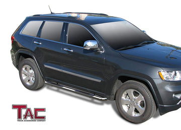 TAC 3" Stainless Steel Side Steps Compatible with 2011-2021 Grand Cherokee (Incl.22 WK & Excl. Limited X/High Altitude/Summit/SRT/SRT8/Trackhawk/Trailhawk/L model)| Running Boards| Side Bars| Step Rails| Nerf Bars| Pickup Truck Accessories (2 PCS) - 0