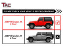 TAC 3" Gloss Black Side Steps Compatible with 2007-2018 Jeep Wrangler JK 2 Door (Exclude 2018 Wrangler JL Models)| Running Boards| Side Bars| Step Rails| Nerf Bars| Rocker Slider| SUV Accessories (2 PCS)-3