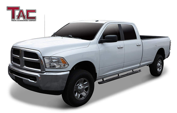 TAC Heavy Texture Black PNC Side Steps For 2009-2018 Dodge Ram 1500 (Incl. 2019-2023 Ram 1500 Classic) /2010-2023 Dodge Ram 2500 3500 4500 5500 Crew Cab (Incl. Chassis Cab Diesel models) Truck | Running Boards | Nerf Bars | Side Bars