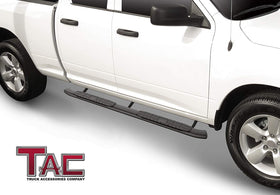 TAC Heavy Texture Black PNC Side Steps For 2009-2018 Dodge Ram 1500 Quad Cab (Incl. 2019-2024 Ram 1500 Classic) Truck | Running Boards | Nerf Bars | Side Bars - 0