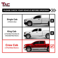 TAC Stainless Steel 3" Side Steps For 2004-2024 Nissan Titan Crew Cab / 2016-2024 Nissan Titan XD Crew Cab Truck | Running Boards | Nerf Bars | Side Bars