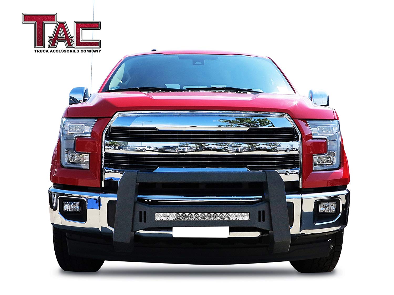 TAC Predator Modular Bull Bar with LED Light For 2004-2025 F150(Excl. Heritage edition/all F150 Raptor models/2020-2022 Diesel models)|2022-2025 F150 Lightning EV Truck Front Bumper Brush Grille Guard Nudge Bar