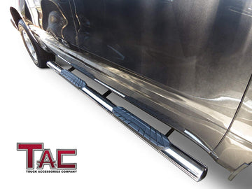 TAC Stainless Steel 4" Side Steps for 2015-2026 Ford F150 Supercrew Cab| 2022-2026 Ford F150 Lightning EV Supercrew Cab|2017-2026 F250/F350/F450/F550 Super Duty Crew Cab | Running Boards | Nerf Bars | Side Bars - 0