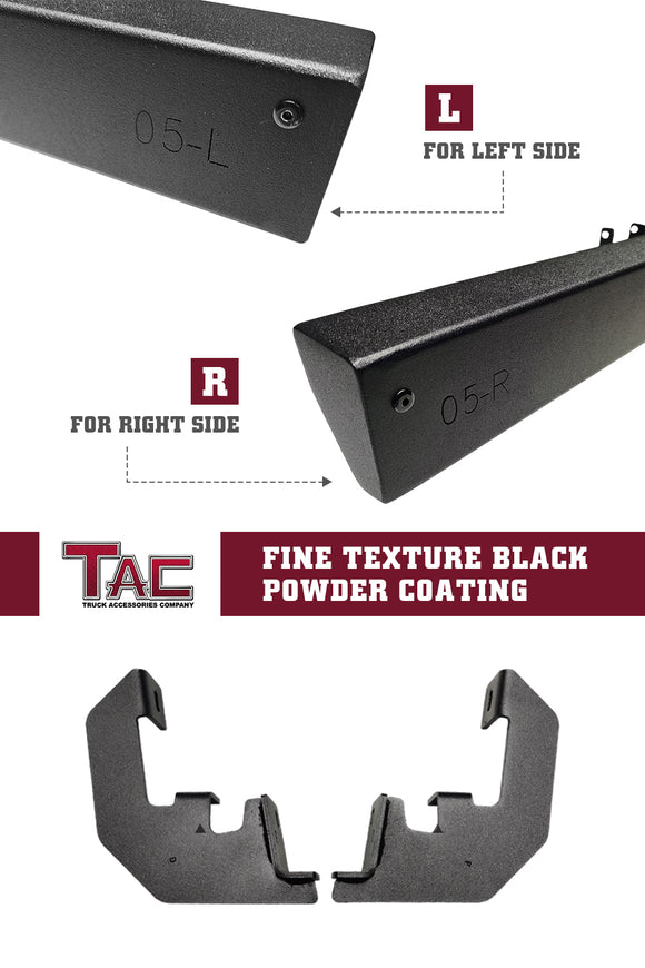 TAC Sidewinder Running Boards Fit 2019-2025 Chevy Silverado/GMC Sierra 1500 | 2020-2025 2500/3500 Regular Cab SUV 4" Drop Fine Texture Black Side Steps Nerf Bars Rock Slider Armor Off-Road (2pcs)