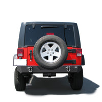 TAC Heavy Texture Black Rear Bumper for 2007-2018 Jeep Wrangler JK (Exclude 18 JL Models)(2" Hitch Receiver and 4.75 Ton D-Rings Included) Bumper Brush Grille Guard Nudge Bar