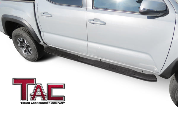 TAC Heavy Texture Black PNC Side Steps For 2005-2023 Toyota Tacoma Double Cab Truck | Running Boards | Nerf Bar | Side Bar