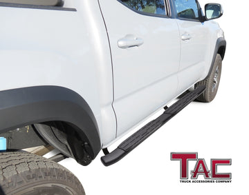 TAC Heavy Texture Black PNC Side Steps For 2005-2023 Toyota Tacoma Double Cab Truck | Running Boards | Nerf Bar | Side Bar - 0