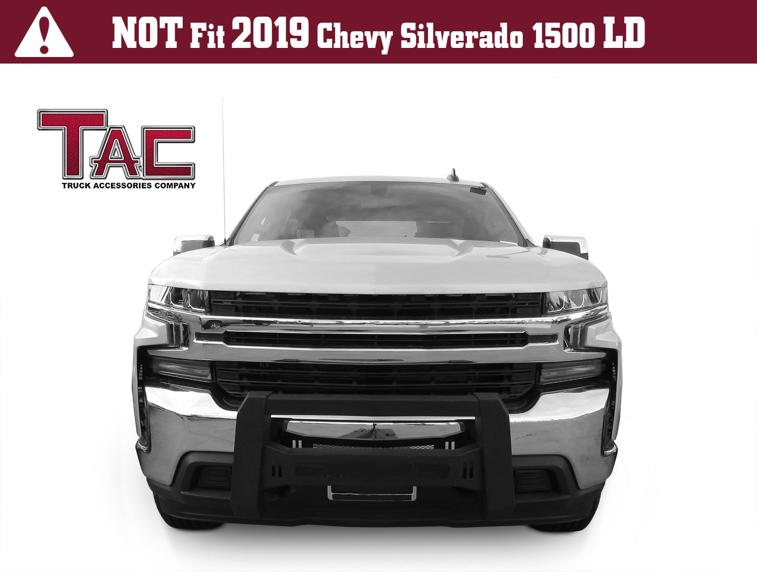 TAC Predator Modular Bull Bar Mesh Version For 2019-2021 Chevy Silverado 1500 (Excl. 2019 Silverado 1500 LD/2022-2024 models with super cruise system & Incl. 2022 Silverado 1500 LTD Truck Front Bumper Brush Grille Guard Nudge Bar