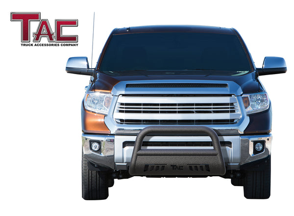 TAC Heavy Texture Black 3” Bull Bar for 2007-2021 Toyota Tundra Truck Pickup / 2008-2022 Sequoia SUV Front Bumper Grille Guard Brush Guard Off Road Accessories