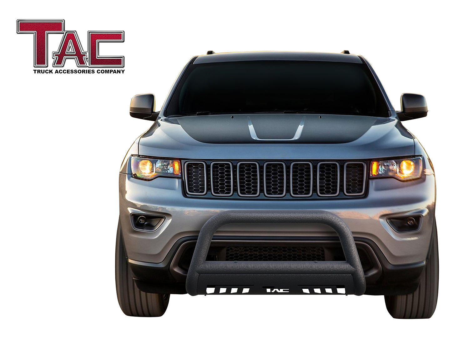 TAC Heavy Texture Black 3" Bull Bar for 2011-2021 Jeep Grand Cherokee (Incl.22 WK & Excl. Limited X, SRT, Summit, Trackhawk, L Model, High Altitude, 80th Anniversary) | 2011-2013 Dodge Durango SUV Front Bumper Grille Guard Brush Guard Off Road Accessories - 0
