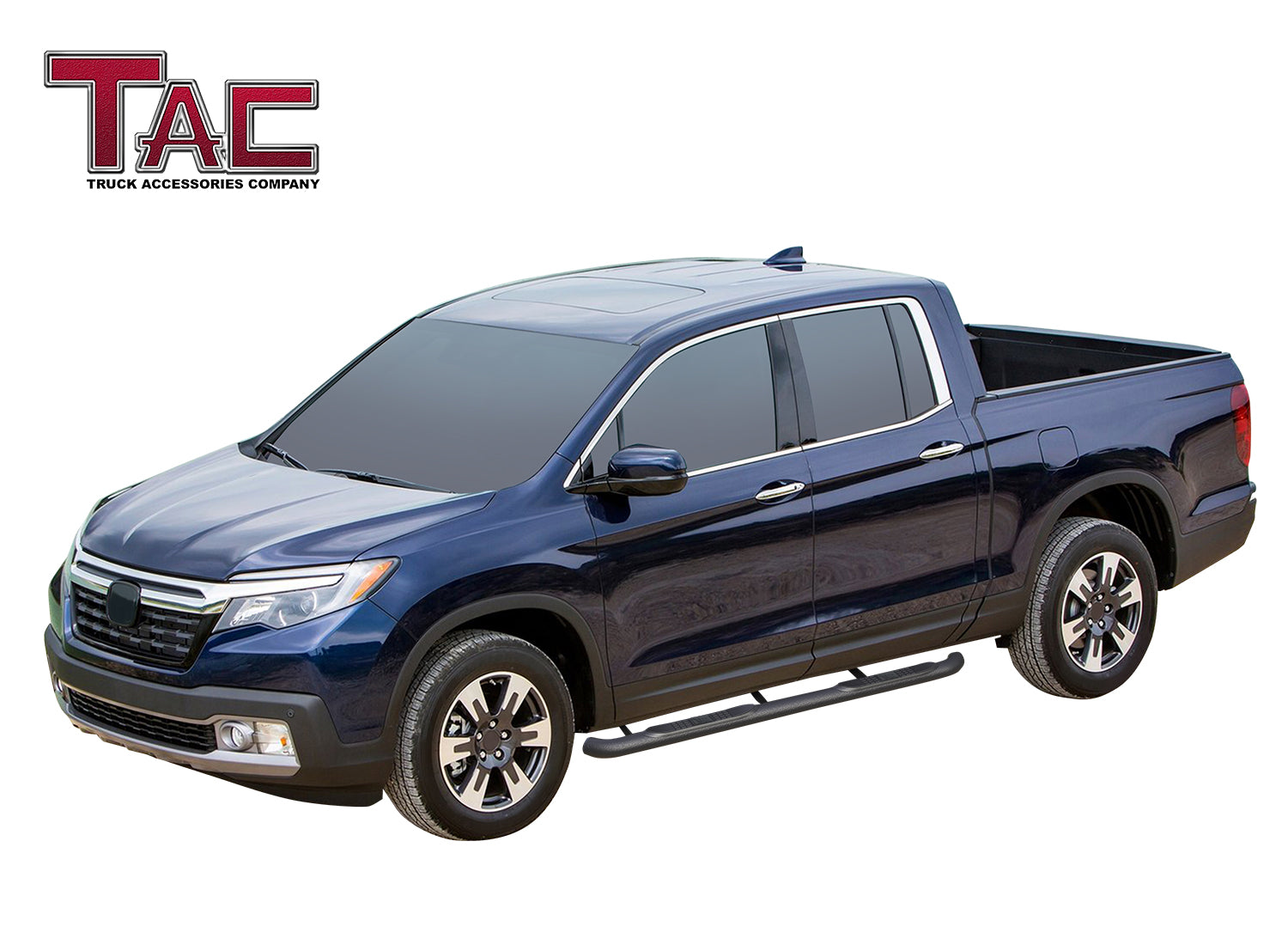 TAC 3" Texture Black Side Steps Compatible with 2017-2025 Honda Ridgeline| Running Boards| Side Bars| Step Rails| Nerf Bars| Rocker Slider| Pickup Truck Accessories (2 PCS)