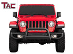 TAC Heavy Texture Black 3" Bull Bar for 2018-2024 Wrangler JL (Excl.21-24 V8 engine/20-24 Rubicon Trim)|2020-2024 Gladiator (Excl. Mojave  & Rubicon trim) Pickup Truck Front Bumper Brush Grille Guard Nudge Bar