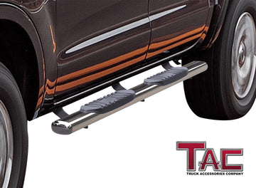 TAC Stainless Steel 5" Oval Straight Side Steps Running Boards for 2019-2023 Ford Ranger SuperCrew Cab Truck Pickup Side Bars Step Rails Nerf Bars (2 pcs) - 0