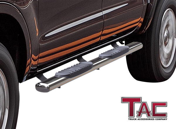 TAC Stainless Steel 5" Oval Straight Side Steps Running Boards for 2019-2023 Ford Ranger SuperCrew Cab Truck Pickup Side Bars Step Rails Nerf Bars (2 pcs)