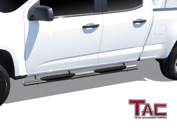 TAC Stainless Steel 5" Oval Straight Side Steps For 2015-2021 Chevy Colorado/GMC Canyon Crew Cab | Running Boards | Nerf Bar | Side Bar