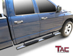 TAC Stainless Steel 5" Oval Straight Side Steps For 2002-2008 Dodge Ram 1500 Quad Cab / 2003-2009 Dodge Ram 2500/3500 Quad Cab | Running Boards | Nerf Bar | Side Bar