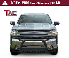 TAC Heavy Texture Black 3" Bull Bar For 2019-2021 Chevy Silverado 1500 (Exclude 2019 Silverado 1500 LD & 2022-2024models with Super Cruise System ) Pickup Truck Front Bumper Brush Grille Guard Nudge Bar - 0