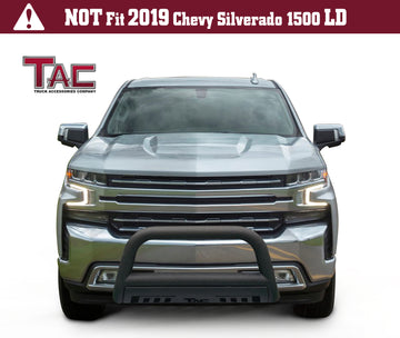 TAC 3" Bull Bar For 2019-2026 Chevy Silverado 1500(Excl. 2019 Chevy Silverado 1500 LD/2022-2024 models with super cruise system) Pickup Truck Front Bumper Brush Grille Guard Nudge Bar - 0