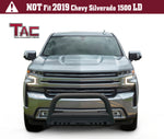 TAC Heavy Texture Black 3" Bull Bar For 2019-2024 Chevy Silverado 1500 Excl. 2019-2021 Silverado 1500 LD / Trims with Super Cruise System ) Pickup Truck Front Bumper Brush Grille Guard Nudge Bar