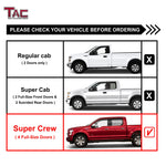 TAC Sniper Running Boards Fit 2015-2023 Ford F150 Supercrew Cab | 2022-2023 F150 Lighting EV | 2017-2023 F250/350/450/550 Super Duty Crew Cab Truck Pickup 4"  Fine Texture Black Side Steps Nerf Bars