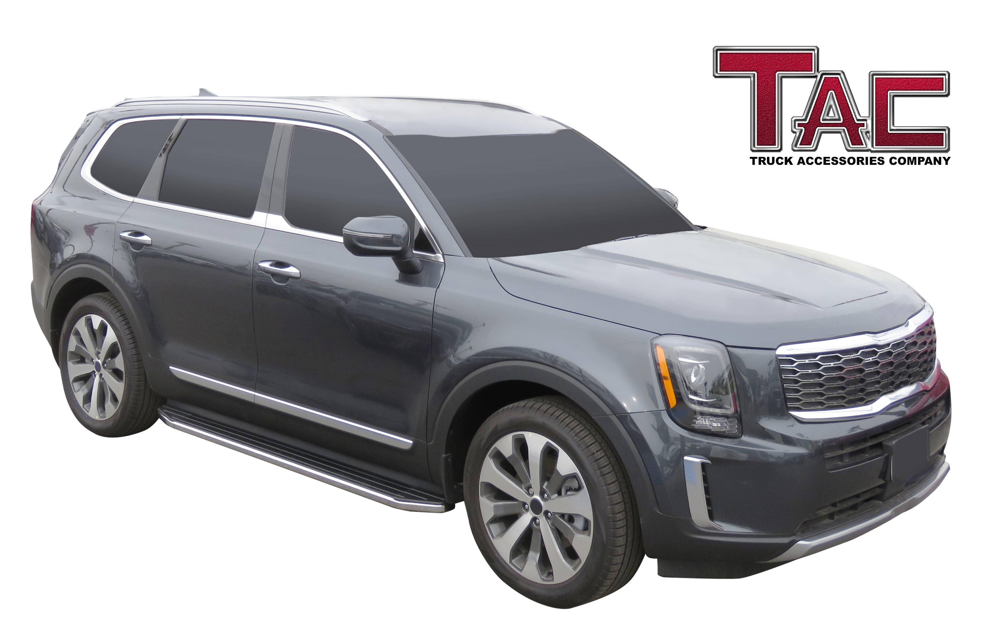TAC Viewpoint Running Boards Compatible with 2020-2025 KIA Telluride SUV| 5.5 Inch Width| Side Steps| Nerf Bars| Step Rails| Aluminum| Black (2 PCS) - 0