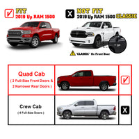 TAC Heavy Texture Black 3" Side Steps For 2019-2023 Dodge Ram 1500 Quad Cab (Excl. 2019-2023 RAM 1500 Classic) Truck | Running Boards | Nerf Bars | Side Bars