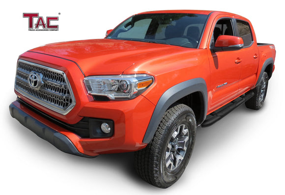 TAC 4" Side Steps for 2005-2023 Toyota Tacoma Double Cab Truck | Running Boards | Nerf Bars | Side Bars| Heavy Texture Black