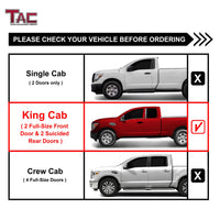 TAC 3” Side Steps Running Boards Fit 2004-2015 / 2017-2023 Nissan Titan King Cab / 2016-2019 Nissan Titan XD King Cab Black Side Bars Nerf Bars Step Rails (2 pcs)