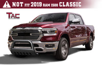 TAC Gloss Black 3” Bull Bar For 2019-2023 Dodge Ram 1500 (Excl. Rebel & TRX Trim, 2019-2023 RAM 1500 Classic and 2020-2022 Ram 1500 Diesel Models) Truck with Skid Plate Front Bumper Brush Grille Guard Nudge Bar