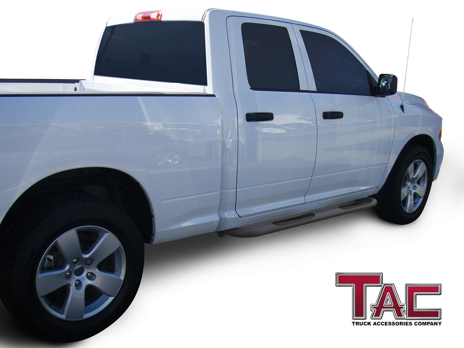TAC 3" Texture Black Side Steps Compatible with 2009-2018 Ram 1500 Quad Cab| 2019-2024 Ram 1500 Classic| Running Boards| Side Bars| Step Rails| Nerf Bars| Rocker Slider| Pickup Truck Accessories (2 PCS)