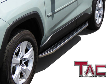 TAC Viewpoint Running Boards Compatible with 2019-2025 Toyota RAV4 SUV| 5.5 Inch Width| Side Steps| Nerf Bars| Step Rails| Aluminum| Black (2 PCS) - 0